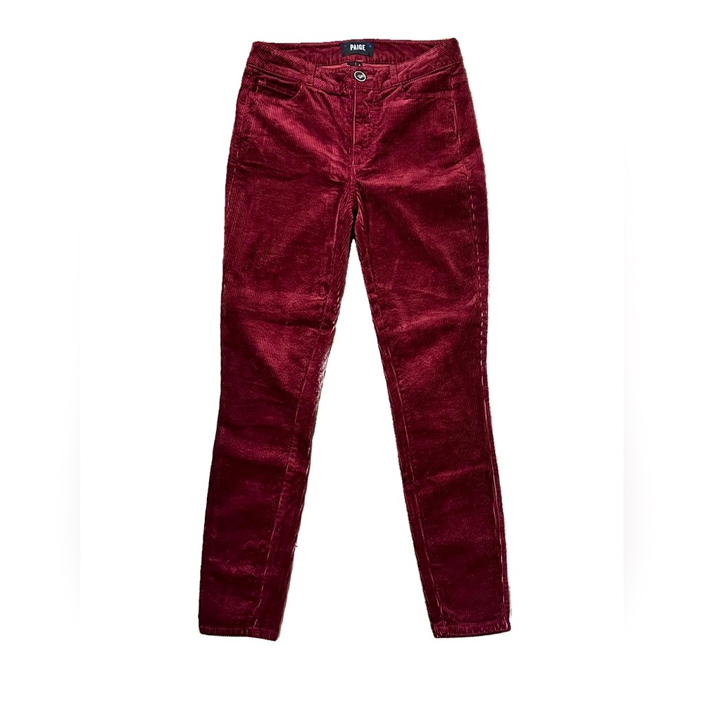 Paige Horton Ankle Skinny Corduroy NWOT Burgundy Pants Sz 26